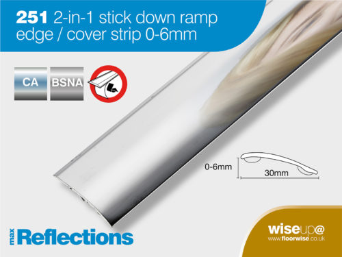 251 - 2-in-1 Stick Down Ramp Edge/Cover Strip  0-6mm